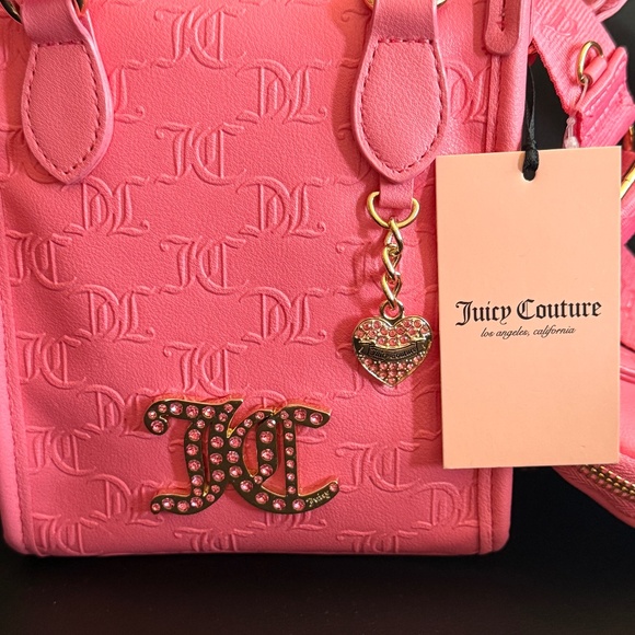 Juicy Couture All About That Bling Mini Tote Barbie Pink Lemonade Crossbody Y2K - Picture 3 of 11